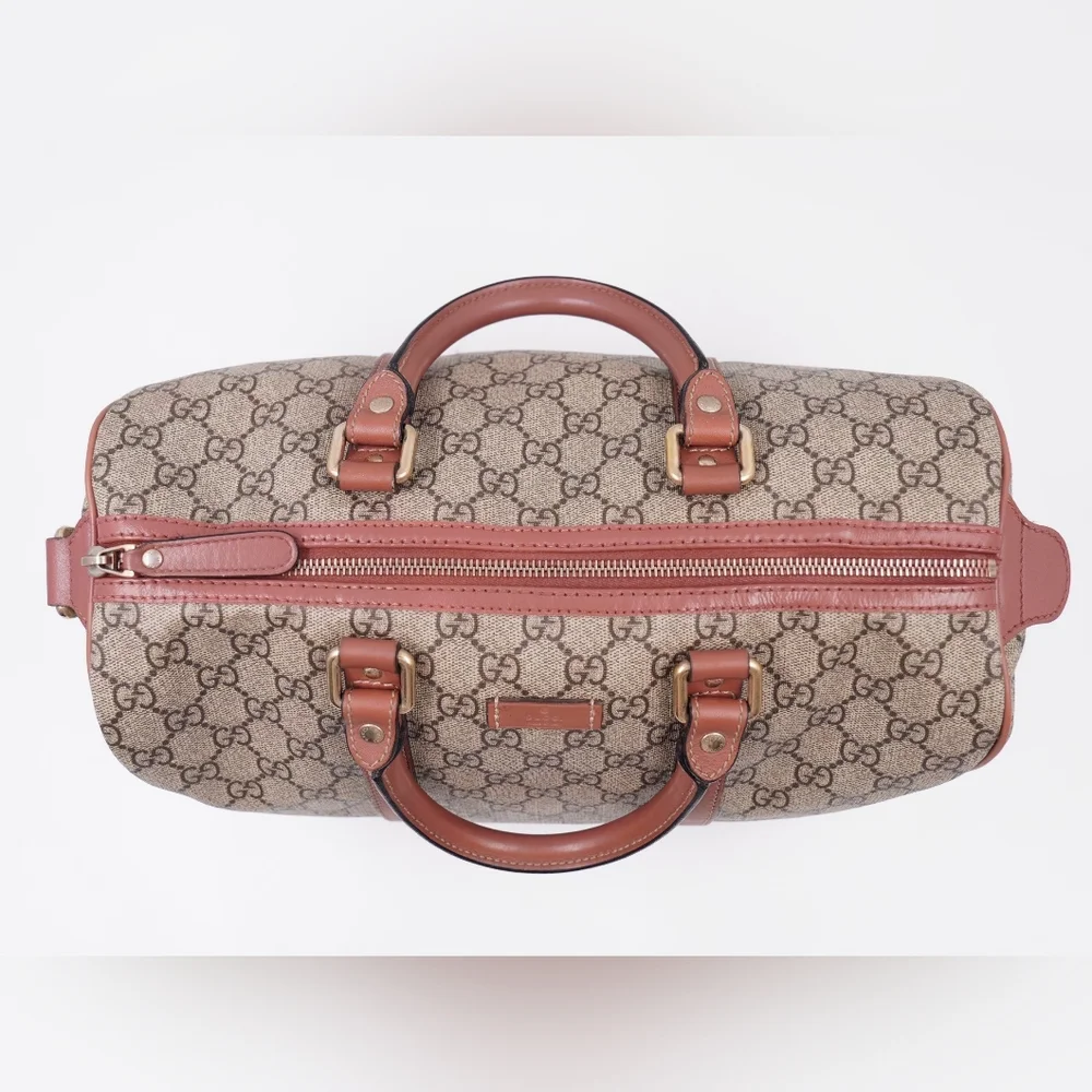 ❌️❌️SOLD❌️❌️BM40 💚 Gucci Joy Boston Bag GG Coated Canvas Medium - Picture 3 of 14